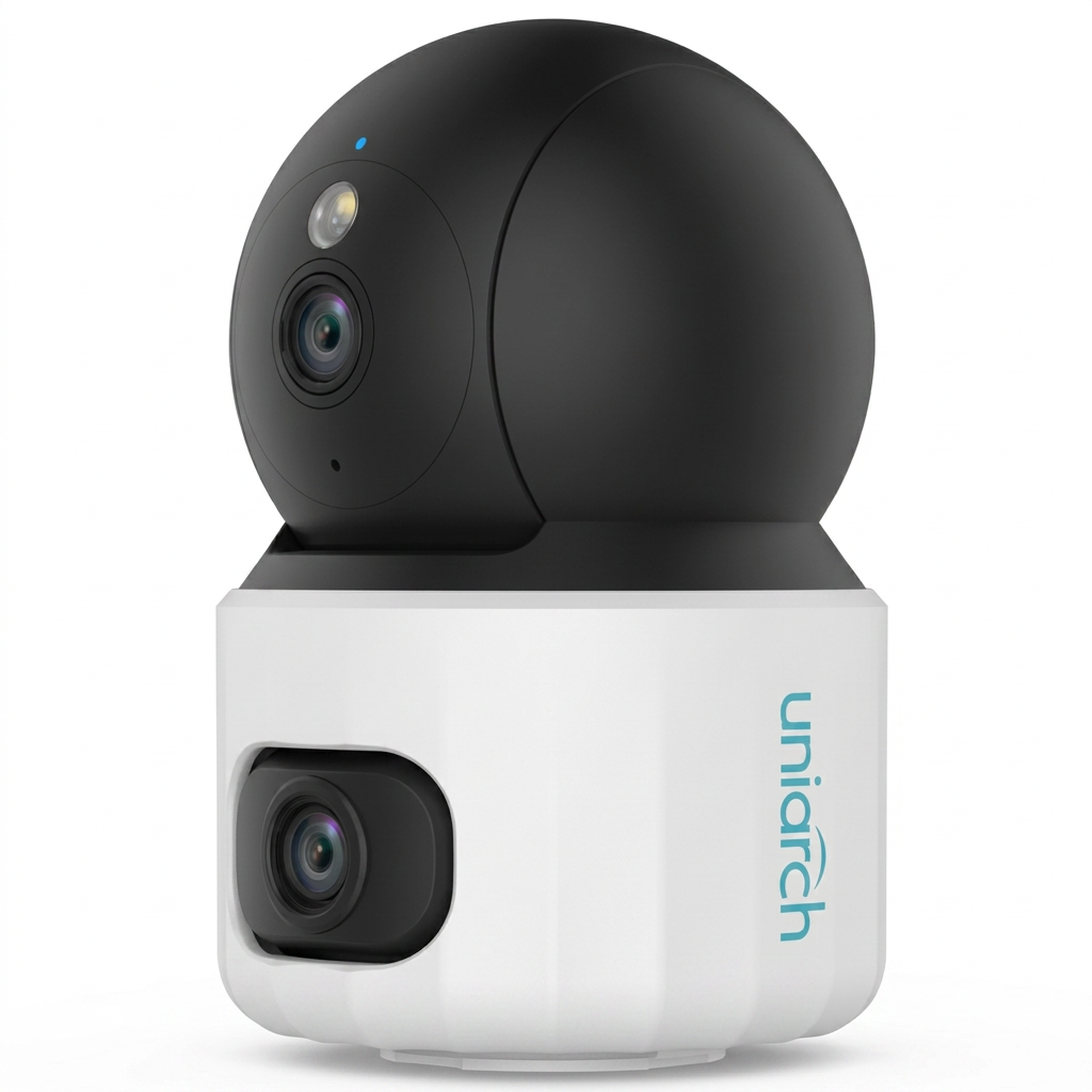 Caméra IP intérieure Wi-Fi, double objectif 5MP, audio, IR 10m