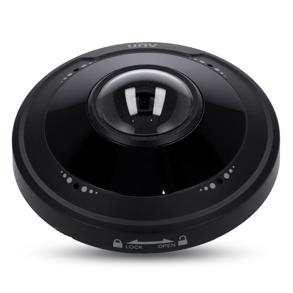 Caméra IP fisheye, intérieur, 5 MP, vision 360°, infrarouge 10m, Noir