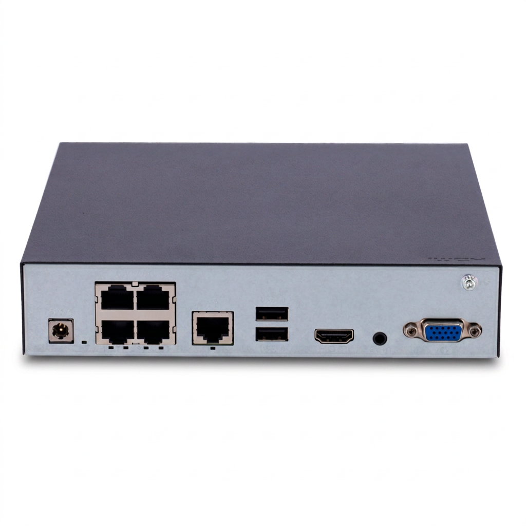 Enregistreur NVR IP, 4 canaux, PoE 4 ports, résolution 4K