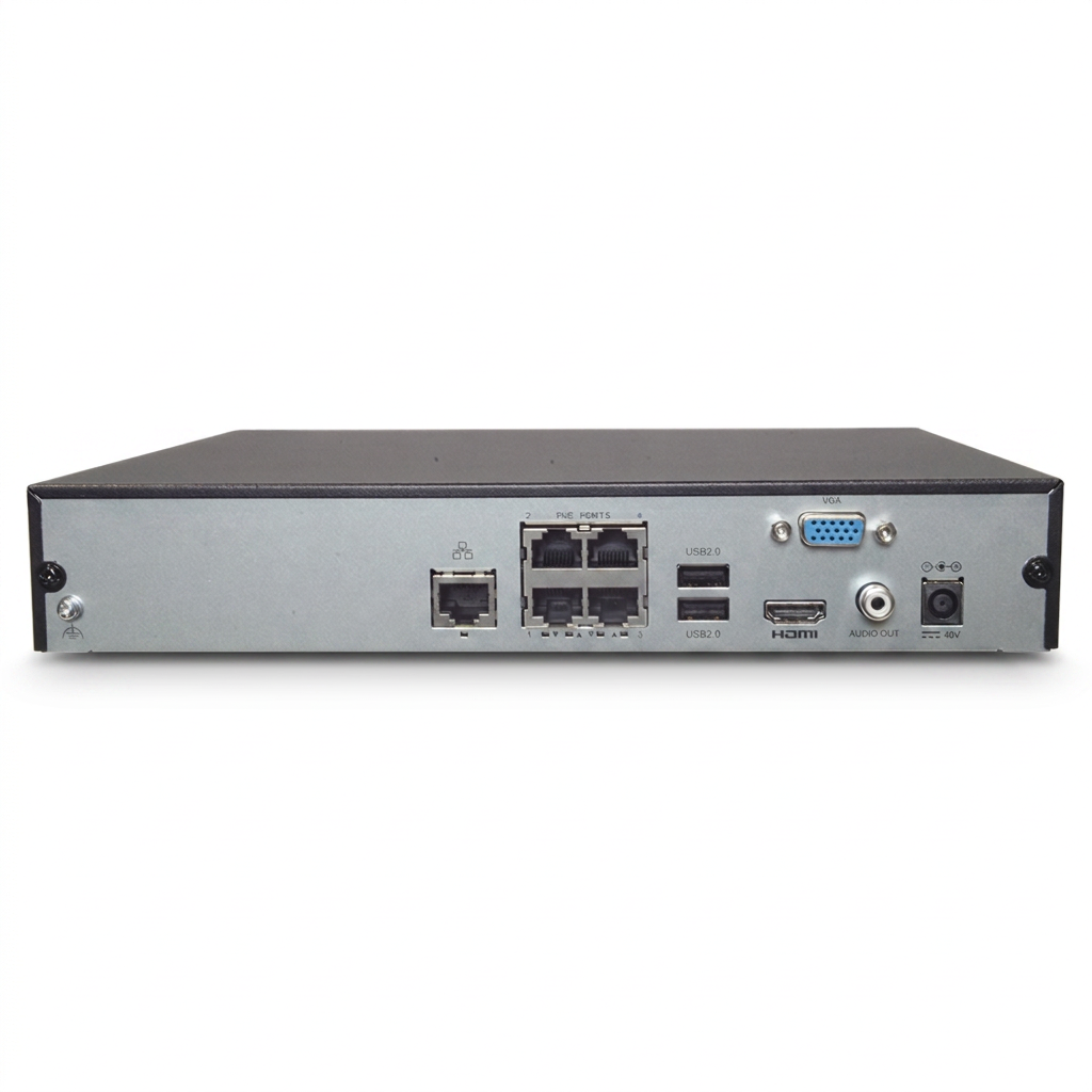 Enregistreur NVR PoE, 4 canaux, 4K, 8MP, 4 ports PoE, 1 HDD