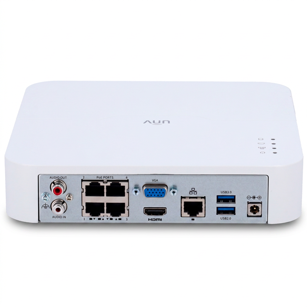 NVR IP, 4 canaux PoE, 4K, 1 disque dur, détection intelligente