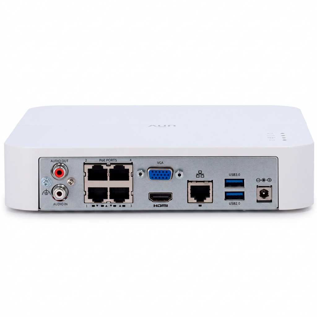 Enregistreur NVR IP 4 canaux, 4K, 4 ports PoE, détection intelligente