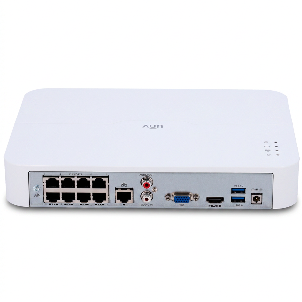 Enregistreur NVR IP 8 canaux, PoE, 4K, 80 Mbps, H.265, ONVIF