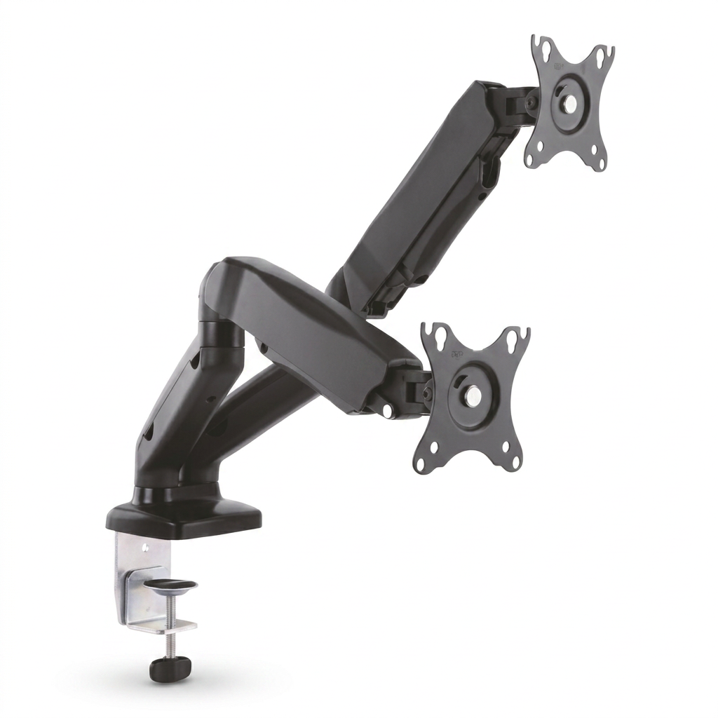 Bras articulé pour deux moniteurs, bureau, VESA 75/100, 6.5 kg par bras