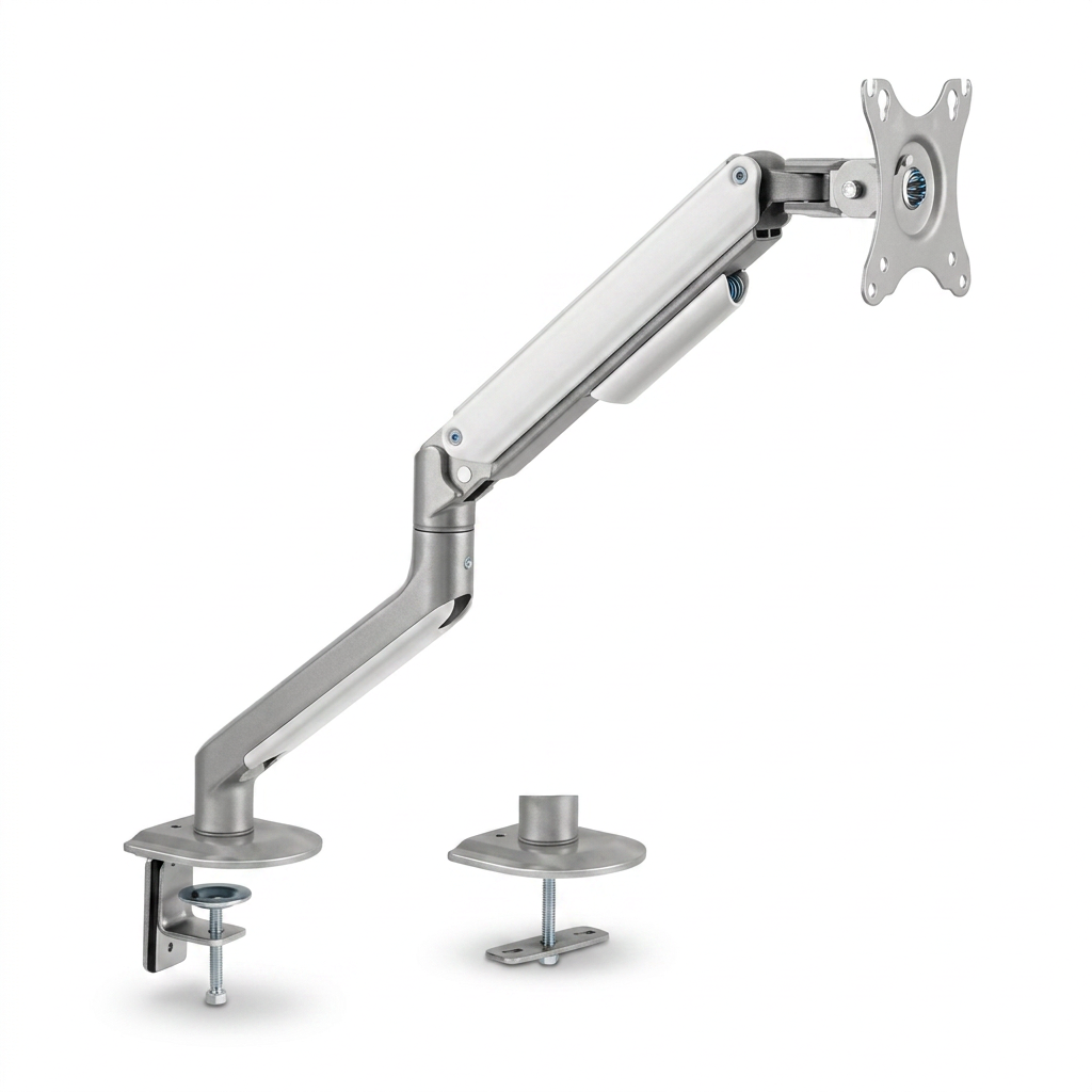 Support moniteur de bureau, intérieur, bras articulé silver