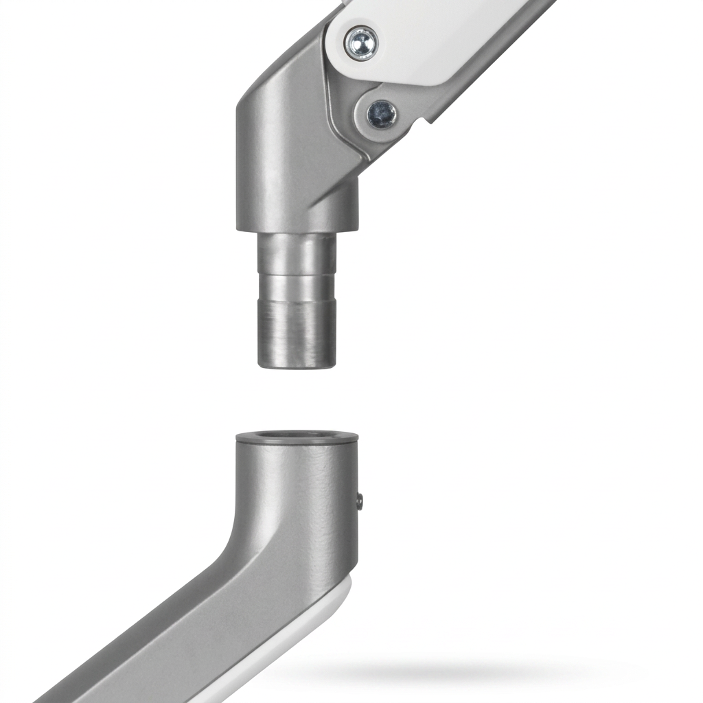 Support moniteur de bureau, intérieur, bras articulé silver