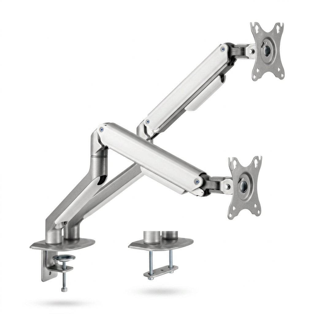 Support Double Moniteur Professionnel Silver