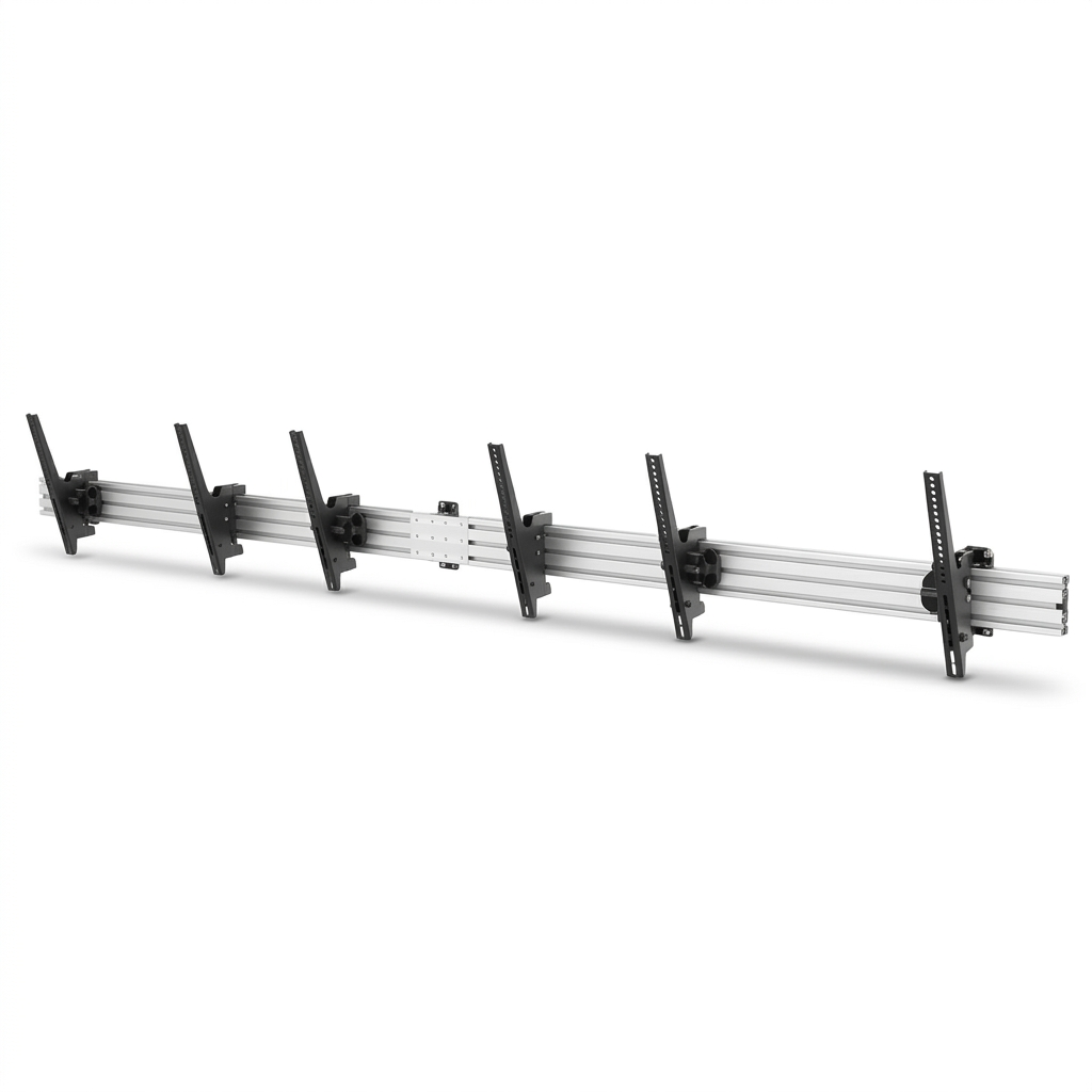 Support menuboard, intérieur, 3 écrans en ligne, inclinaison réglable
