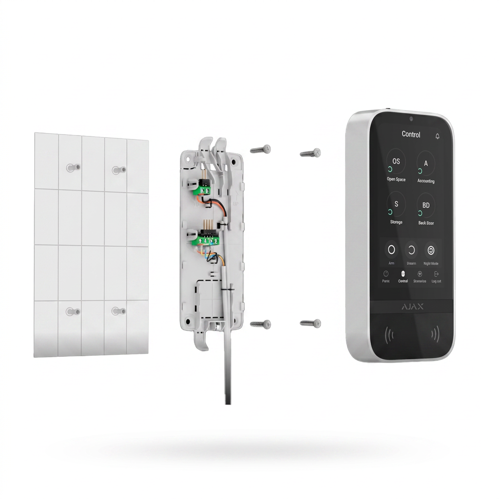 Clavier filaire tactile, intérieur, écran 5 pouces, technologie Fibra