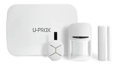 Kit alarme sans fil U-prox, intérieur, WiFi et GPRS, 30 partitions, blanc