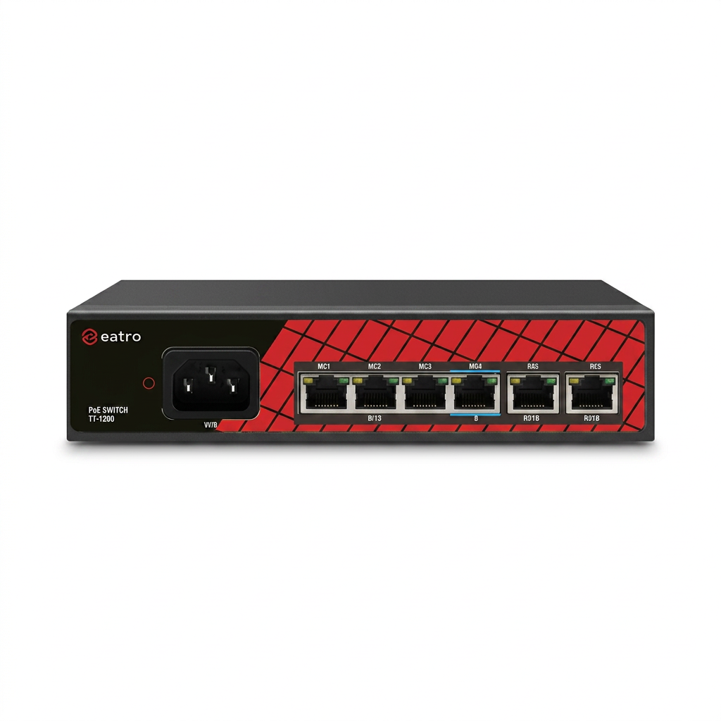 Switch PoE bureau, intérieur, 4 ports PoE dont 1 Hi-PoE 60W, 2 Uplink