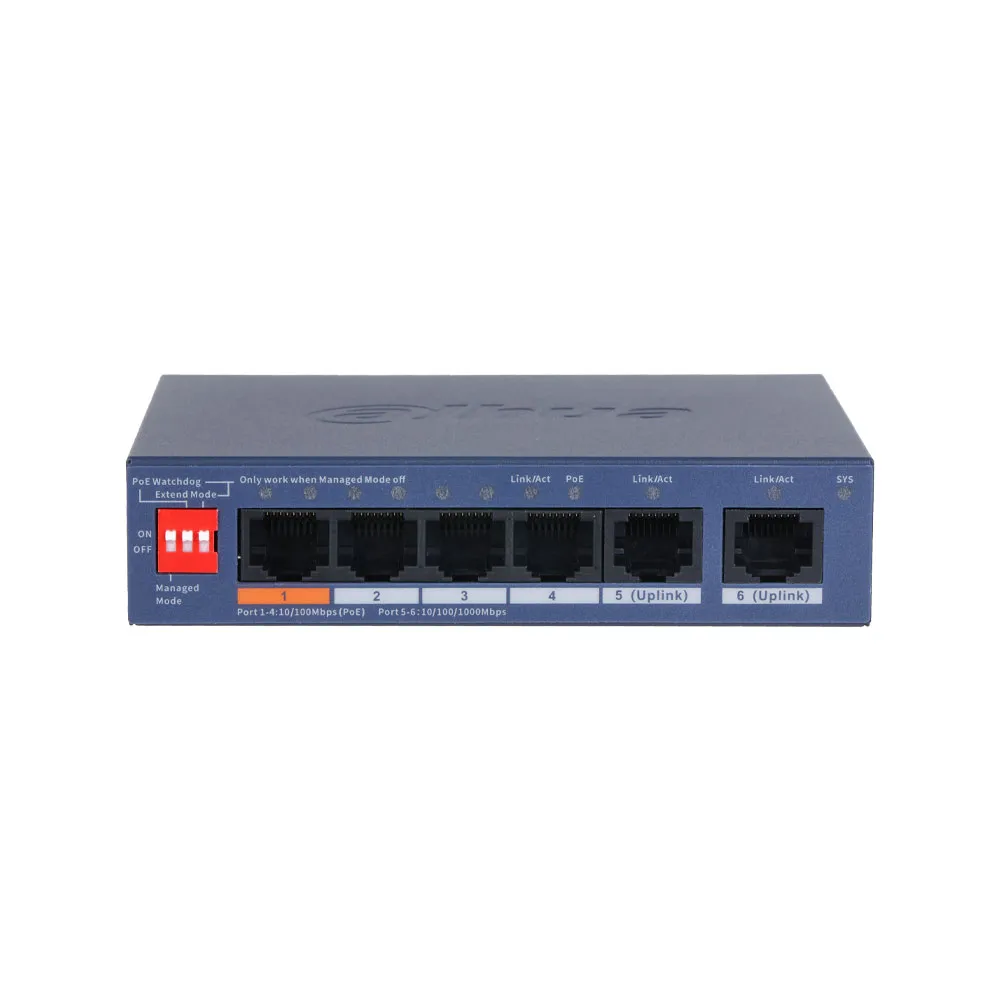 Switch spécial caméras, mangeable via Cloud, PoE 6 Ports - Gestion Intelligente Couche 2