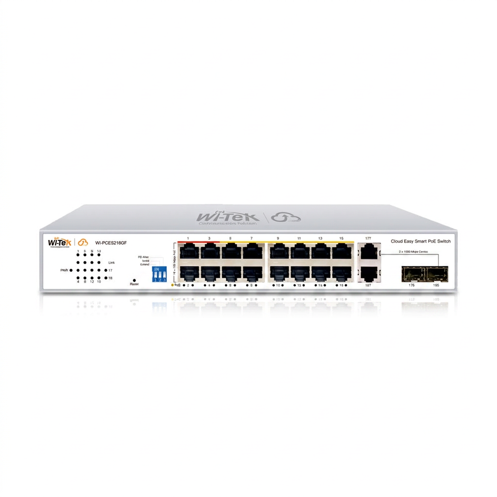 Commutateur PoE, intérieur, 16 ports RJ45, 2 ports SFP, 250W