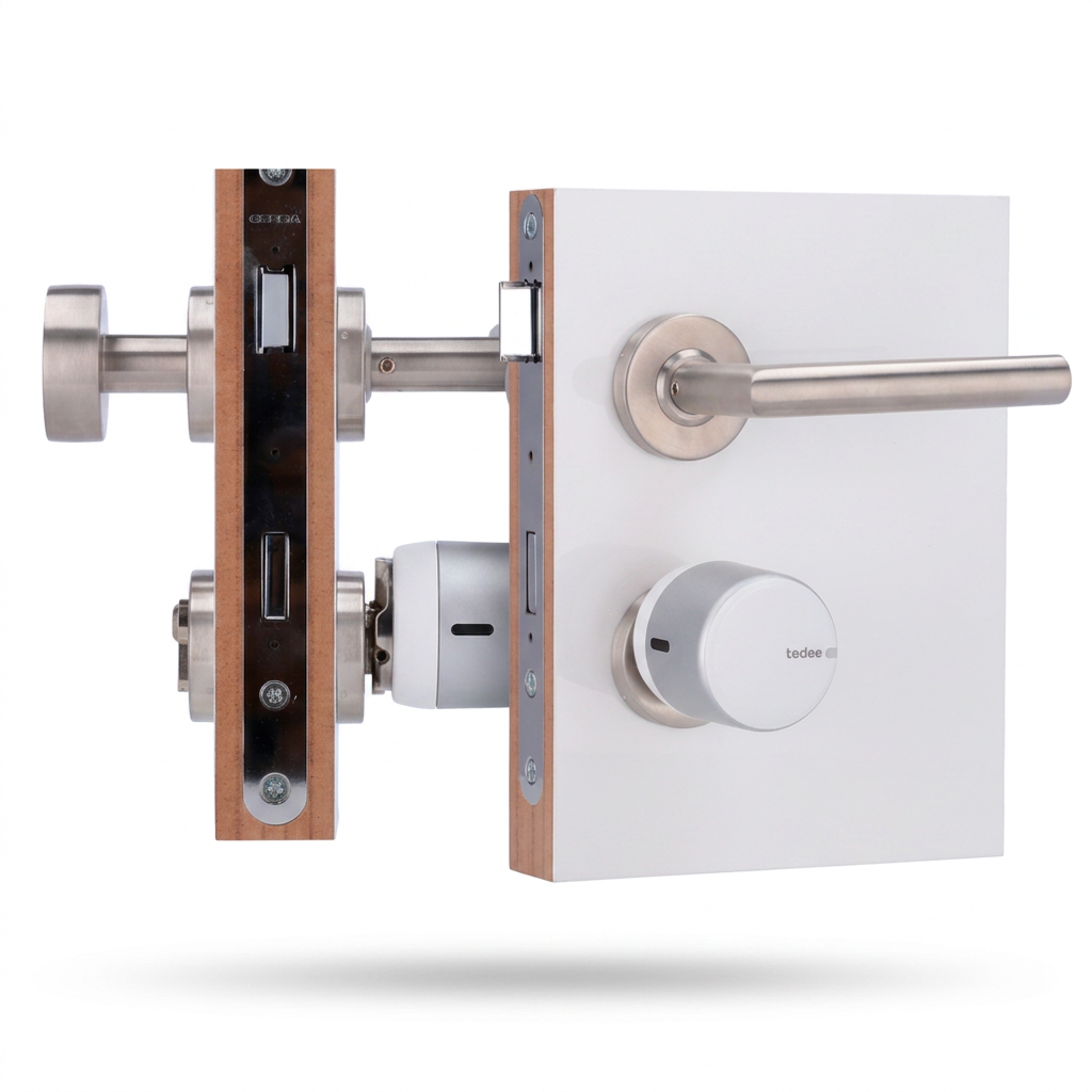 Serrure intelligente, intérieur, Bluetooth, cylindre européen, argent