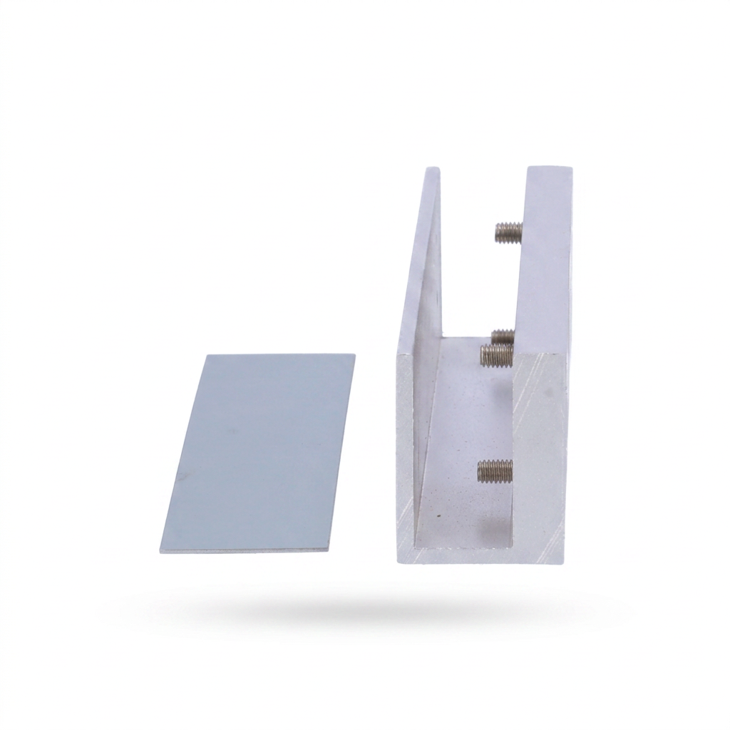 Support en U, intérieur, pour porte en verre sans cadre