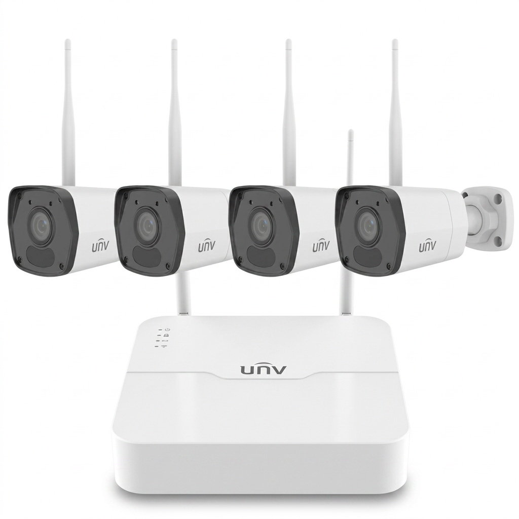 Kit de vidéosurveillance WiFi extérieur, 4 caméras tube 2MP, NVR 8 canaux