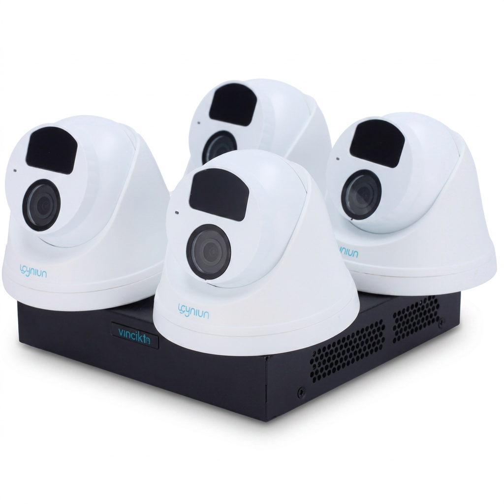 Kit vidéosurveillance IP, extérieur, 4 caméras 2MP, NVR 8 ports PoE