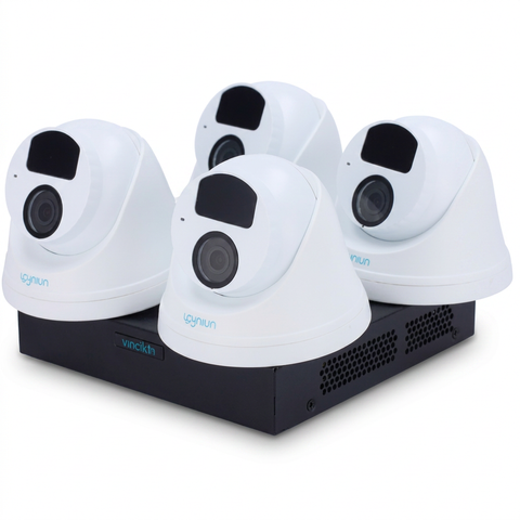 Kit vidéosurveillance IP, extérieur, 4 caméras Full HD 2MP, NVR 8 ports PoE