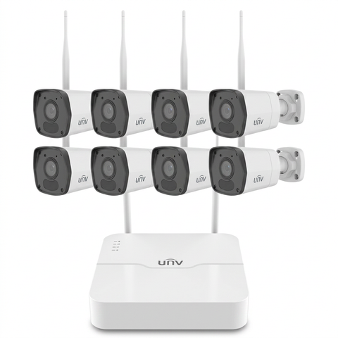 Kit caméra tube WiFi extérieur, Full HD 2MP, vision nocturne, protection IP67, 8 caméras