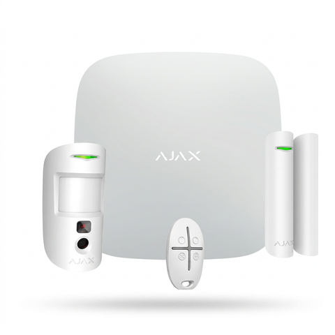 Kit Alarme sans fil AJAX, kit complet professionnel, Hub 2, détecteur MotionCam HDR